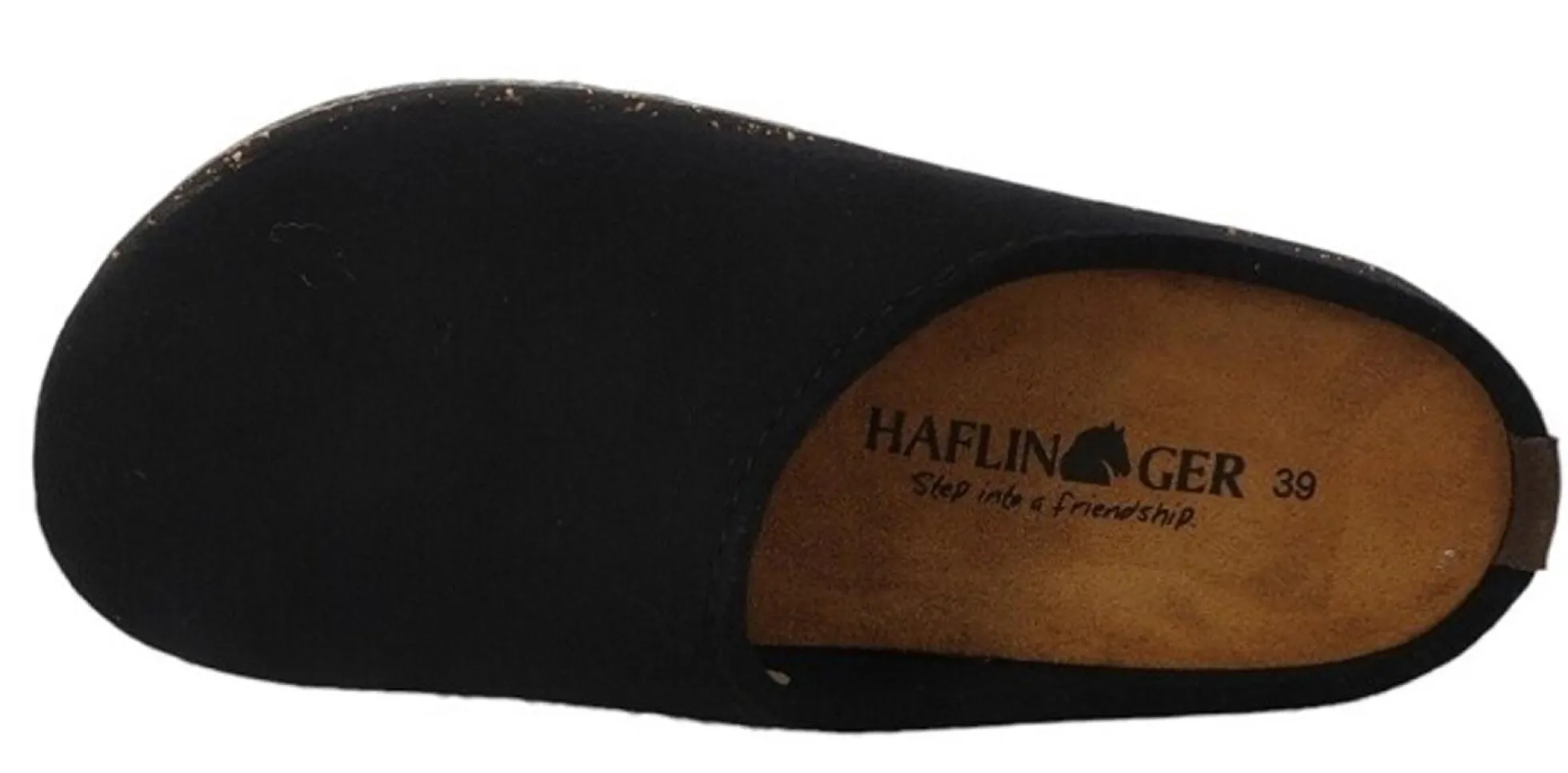 Pantofole HAFLINGER Manhattan nero 39100103 (36-42) in feltro lana