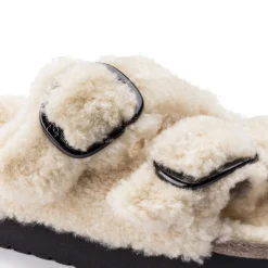 Sandali Arizona Plateau Big Buckle Teddy Beige Papillio by Birkenstock 1017642
