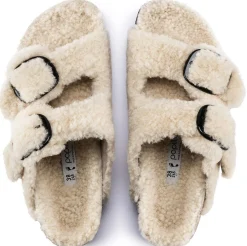 Sandali Arizona Plateau Big Buckle Teddy Beige Papillio by Birkenstock 1017642