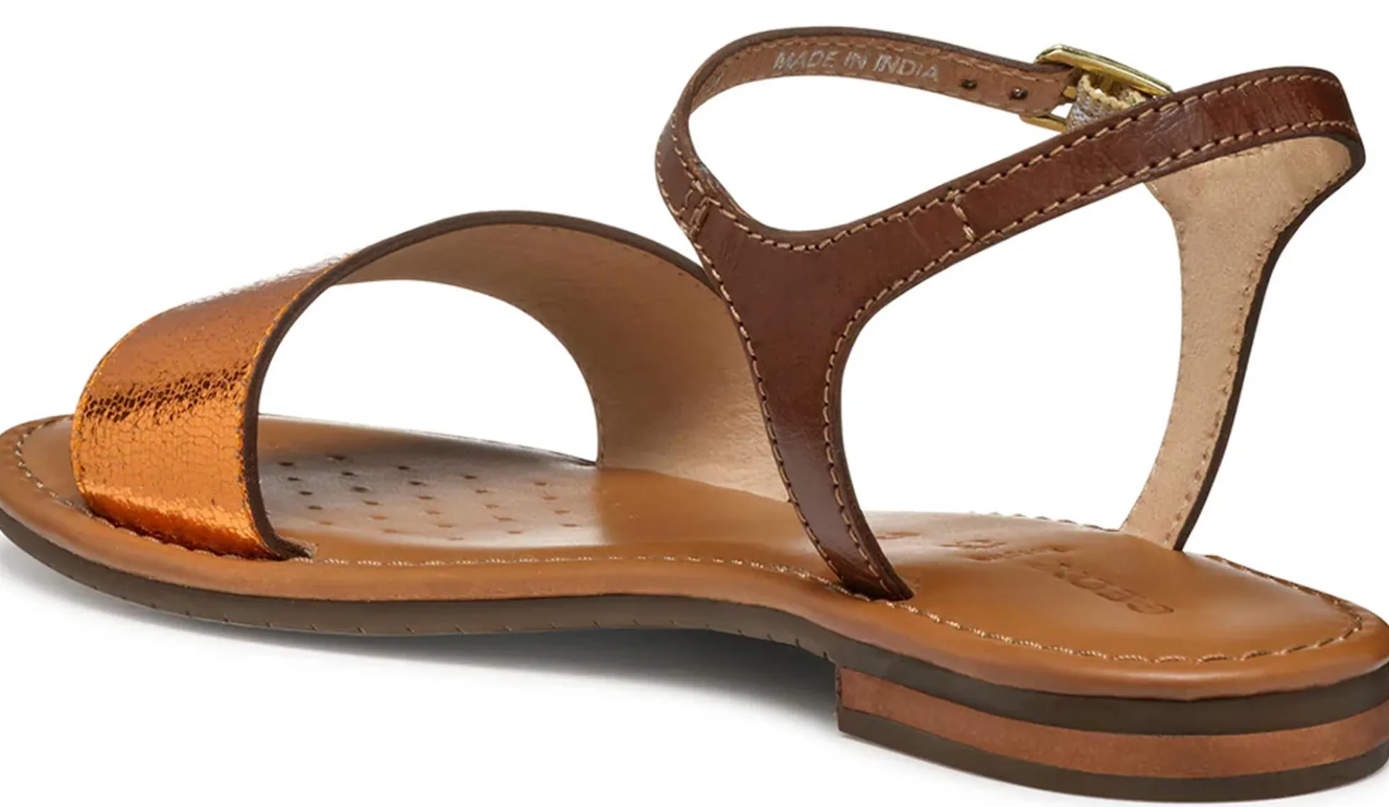 Sandali GEOX "Sozy" D55LXJ pelle laminato arancio