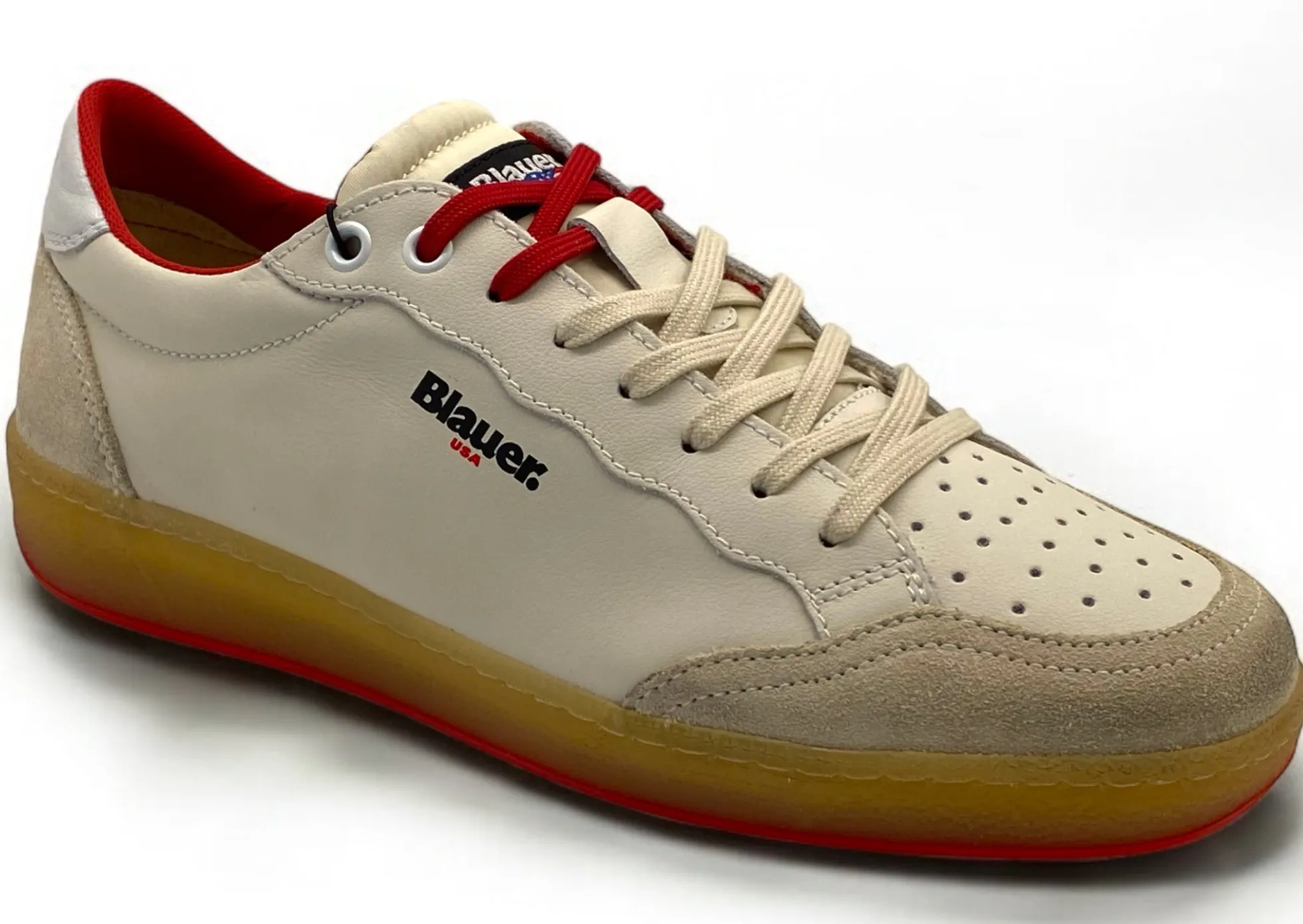 Sneaker Blauer "MURRAY" scarpe uomo bianco rosso