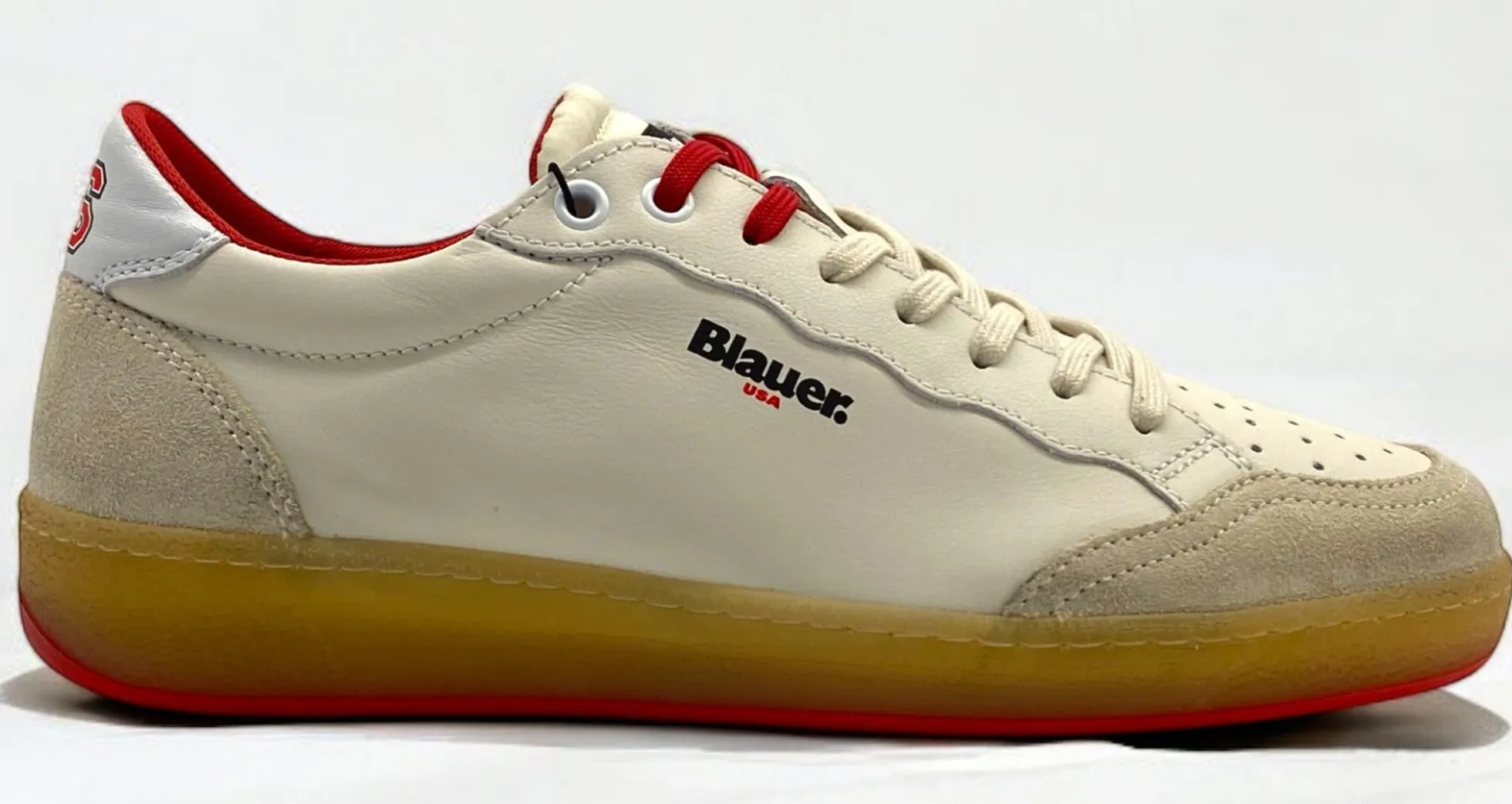 Sneaker Blauer "MURRAY" scarpe uomo bianco rosso