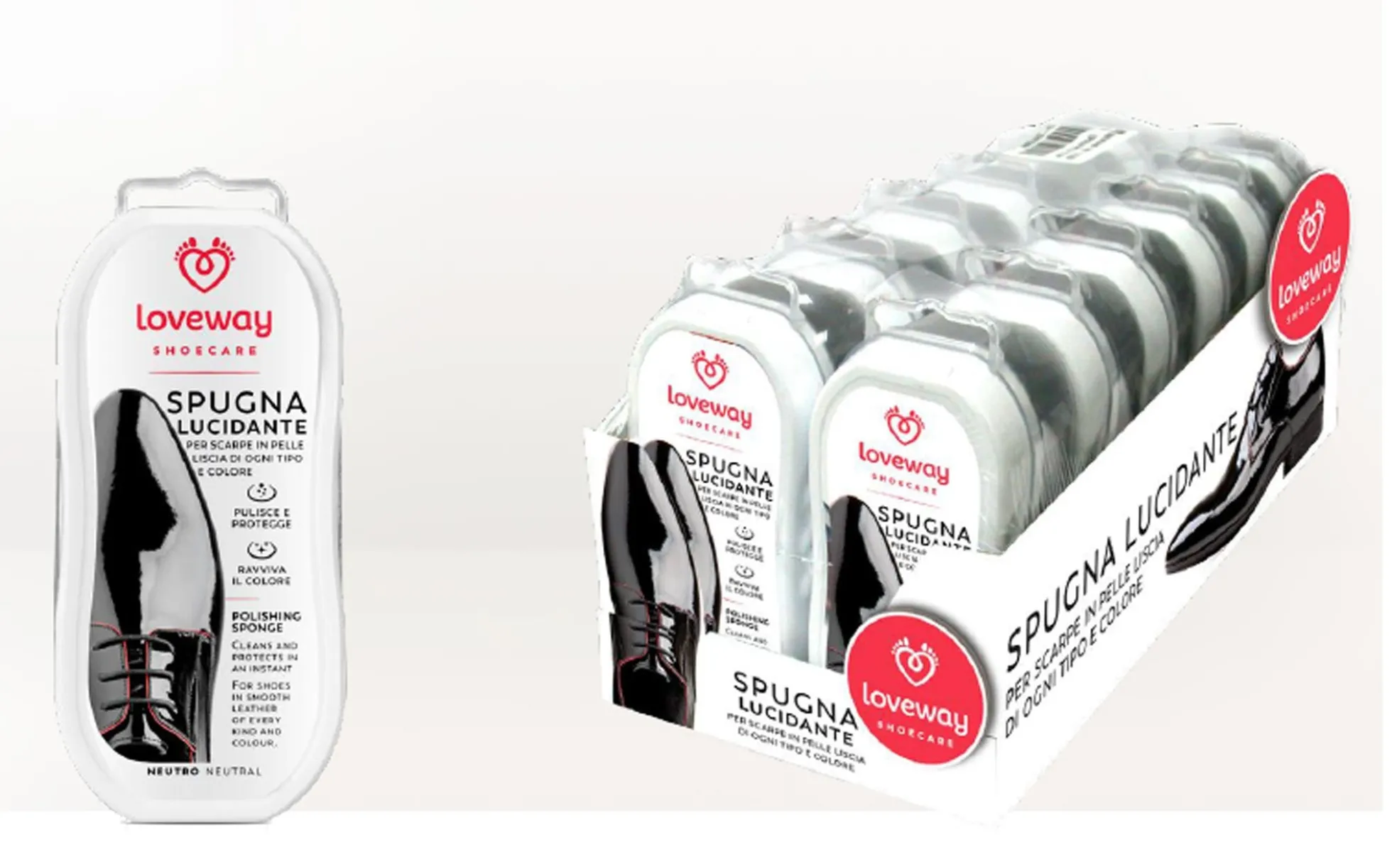Spugna autolucidante per pelli lisce e stampate colore neutro