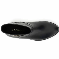 Stivaletto CafèNoir FB1500 scarpe donna in pelle con accessorio ovale nero